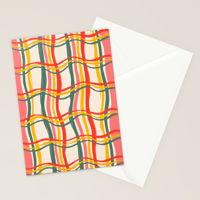 Wavy Plaid Stationery Card Gallery Image 2