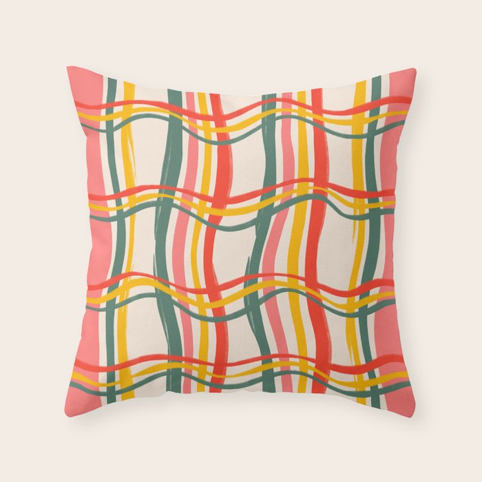 Wavy Plaid Throw Pillow Gallery Image 6