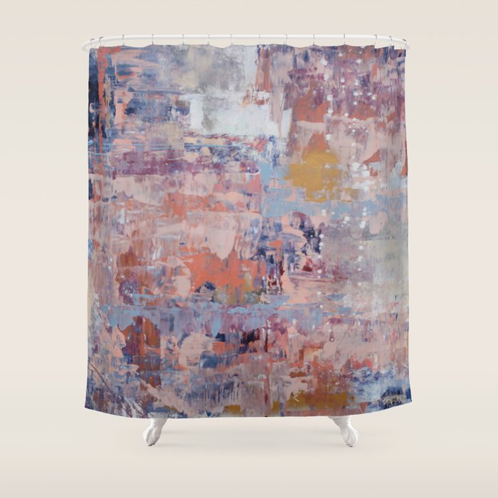 Mirage [3]: a pretty, vibrant mixed-media piece by Alyssa Hamilton Art Shower Curtain Gallery Image 1