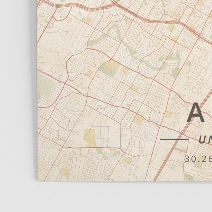 Austin, United States - Vintage Map Poster Gallery Image 3