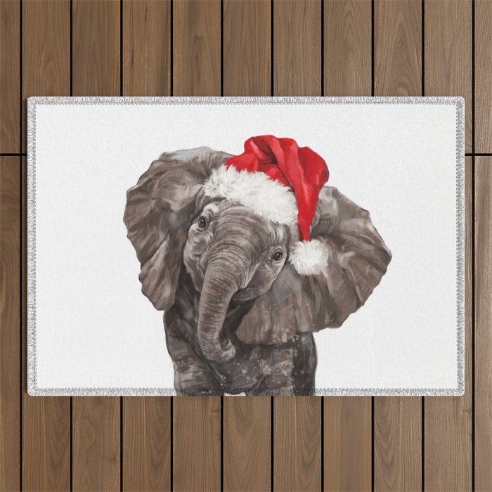 Christmas Baby Elephant Outdoor Rug Gallery Image 1