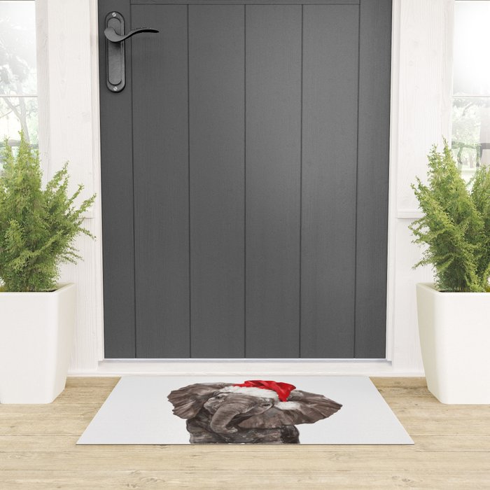 Christmas Baby Elephant Welcome Mat Gallery Image 3