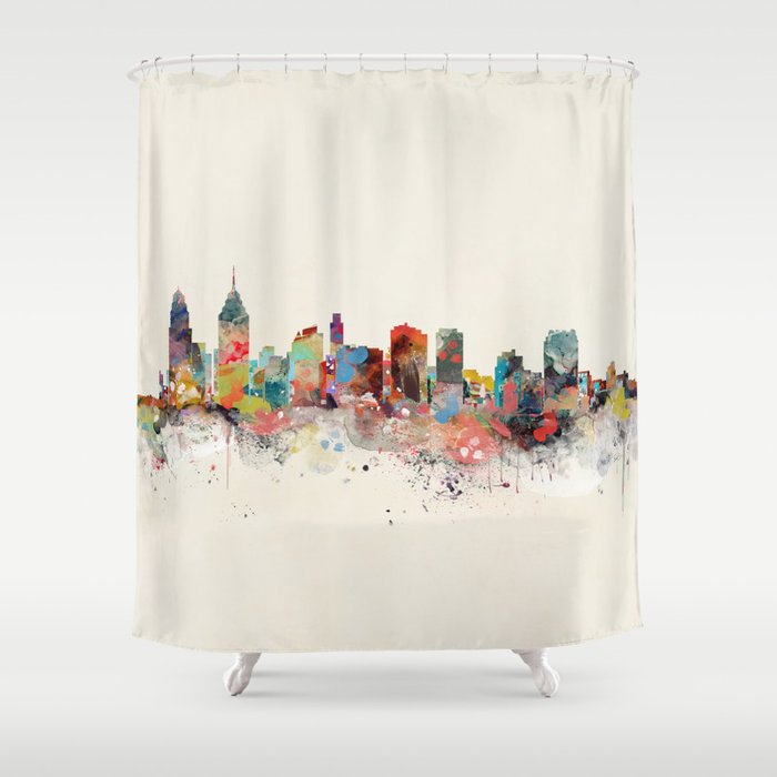 philadelphia skyline Shower Curtain Gallery Image 1