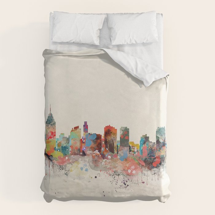philadelphia skyline Duvet Cover Gallery Image 1