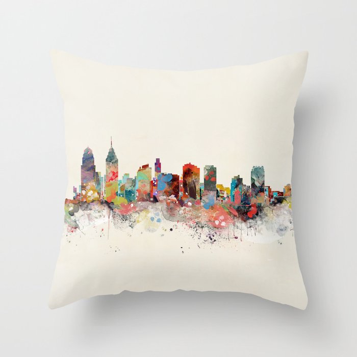 philadelphia skyline Throw Pillow Gallery Image 6
