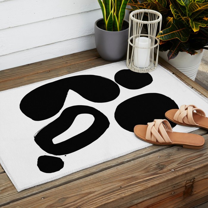 Ink Pond White Background Outdoor Rug Gallery Image 2