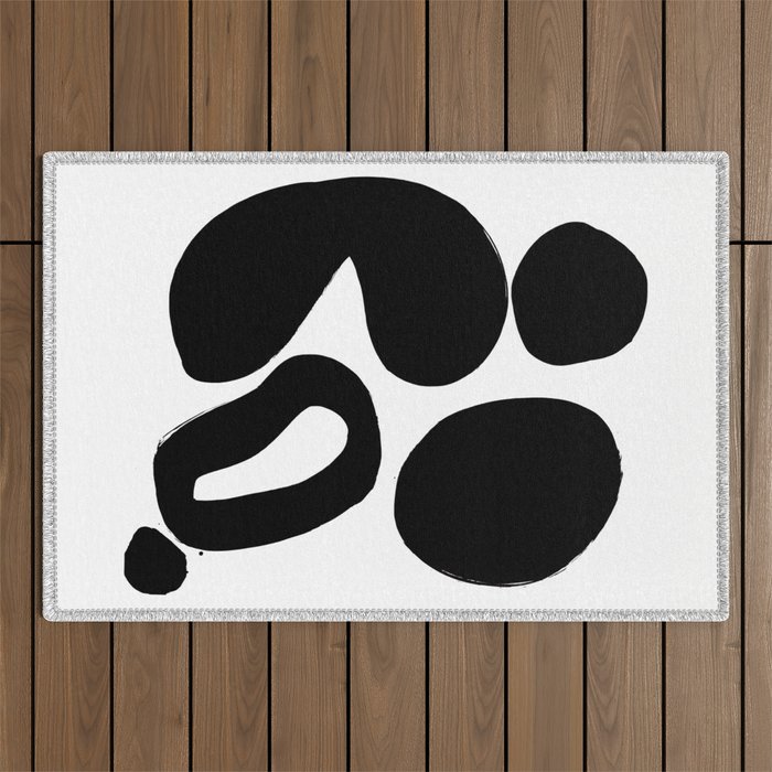 Ink Pond White Background Outdoor Rug Gallery Image 1