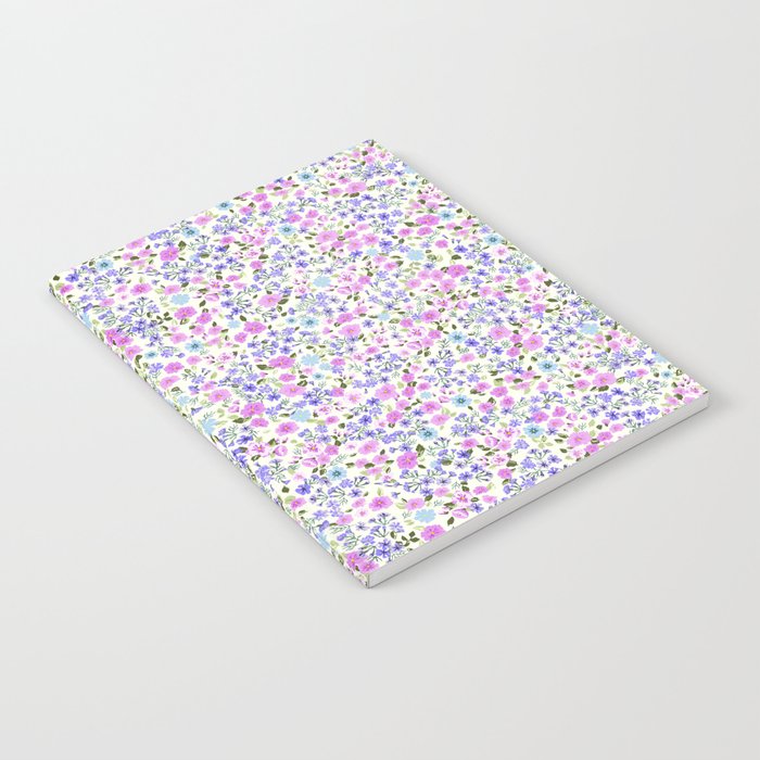 Retro Lilac Ditsy Cottage Garden Floral Notebook Gallery Image 1