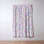 Retro Lilac Ditsy Cottage Garden Floral Window Curtain Gallery Image 3