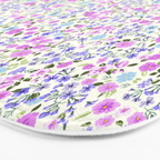 Retro Lilac Ditsy Cottage Garden Floral Bath Mat Gallery Image 3