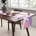 Trippy Patchwork Collage Retro Aesthetic Abstract Pattern Pink and Purple Table Runner Gallery Image 2