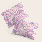 Trippy Patchwork Collage Retro Aesthetic Abstract Pattern Pink and Purple Pillow Sham Gallery Image 3