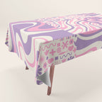 Trippy Patchwork Collage Retro Aesthetic Abstract Pattern Pink and Purple Tablecloth Gallery Image 1