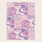 Trippy Patchwork Collage Retro Aesthetic Abstract Pattern Pink and Purple Poster Gallery Image 4
