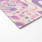 Trippy Patchwork Collage Retro Aesthetic Abstract Pattern Pink and Purple Welcome Mat Gallery Image 2
