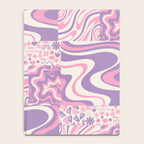 Trippy Patchwork Collage Retro Aesthetic Abstract Pattern Pink and Purple Notebook Gallery Image 4