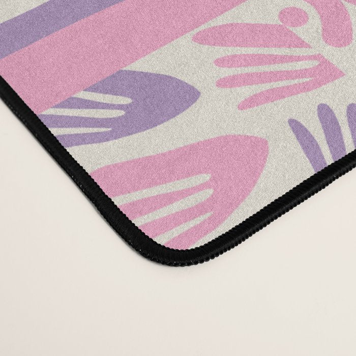 Trippy Patchwork Collage Retro Aesthetic Abstract Pattern Pink and Purple Desk Mat Gallery Image 4