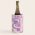 Trippy Patchwork Collage Retro Aesthetic Abstract Pattern Pink and Purple Wine Chiller Gallery Image 2