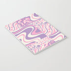 Trippy Patchwork Collage Retro Aesthetic Abstract Pattern Pink and Purple Notebook Gallery Image 3