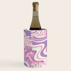 Trippy Patchwork Collage Retro Aesthetic Abstract Pattern Pink and Purple Wine Chiller Gallery Image 3