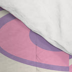 Trippy Patchwork Collage Retro Aesthetic Abstract Pattern Pink and Purple Comforter Gallery Image 4