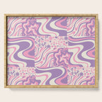 Trippy Patchwork Collage Retro Aesthetic Abstract Pattern Pink and Purple Serving Tray Gallery Image 1