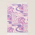 Trippy Patchwork Collage Retro Aesthetic Abstract Pattern Pink and Purple Stationery Card Gallery Image 2