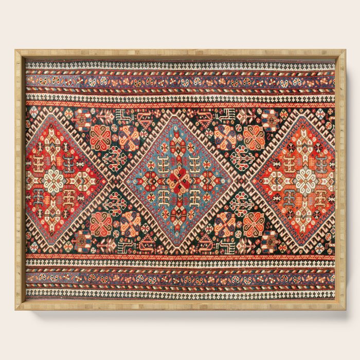 Qashqa'i  Antique Fars Southwest Persian Rug Print Serving Tray Gallery Image 1