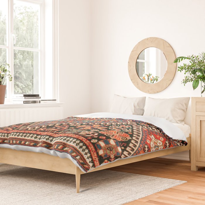 Qashqa'i  Antique Fars Southwest Persian Rug Print Duvet Cover Gallery Image 2