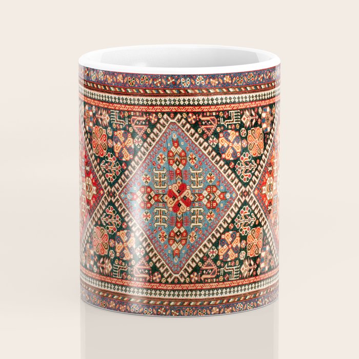 Qashqa'i  Antique Fars Southwest Persian Rug Print Coffee Mug Gallery Image 4
