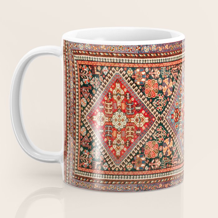 Qashqa'i  Antique Fars Southwest Persian Rug Print Coffee Mug Gallery Image 3