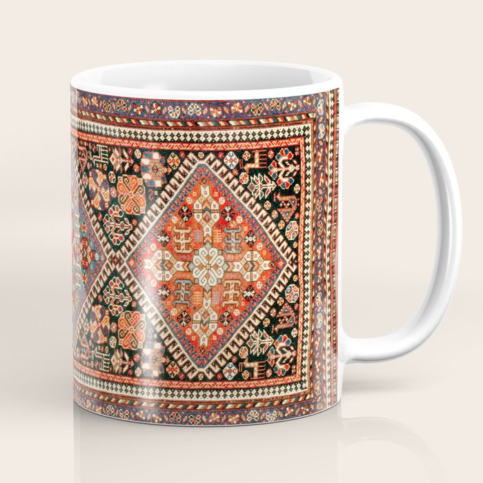 Qashqa'i  Antique Fars Southwest Persian Rug Print Coffee Mug Gallery Image 1