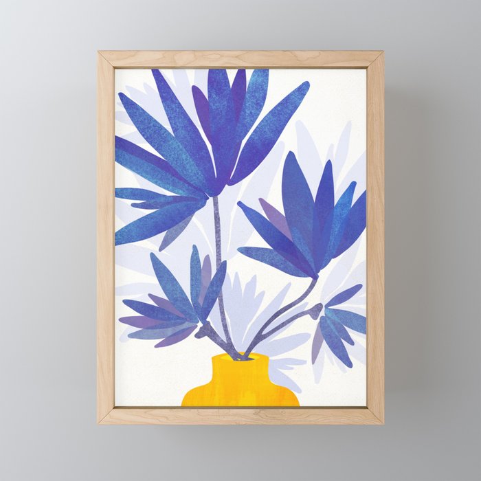 Indigo Blooms Abstract Botanical Mini Art Print Gallery Image 1