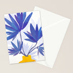 Indigo Blooms Abstract Botanical Stationery Card Gallery Image 2