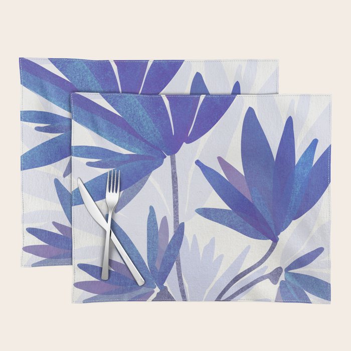 Indigo Blooms Abstract Botanical Placemat Gallery Image 1