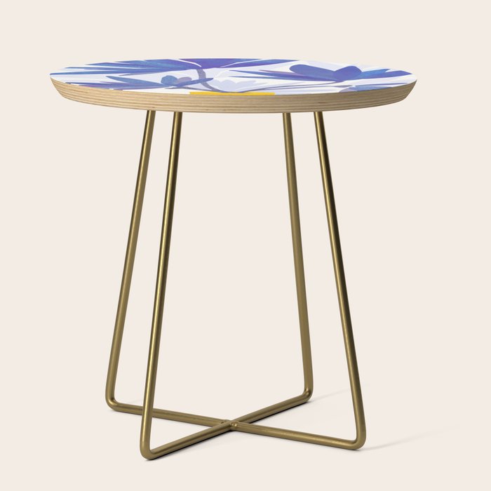 Indigo Blooms Abstract Botanical Side Table Gallery Image 1