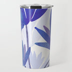 Indigo Blooms Abstract Botanical Travel Mug Gallery Image 1
