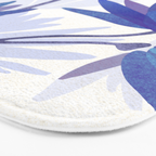 Indigo Blooms Abstract Botanical Bath Mat Gallery Image 3