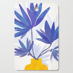 Indigo Blooms Abstract Botanical Cutting Board Gallery Image 1