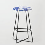 Indigo Blooms Abstract Botanical Stool Gallery Image 1