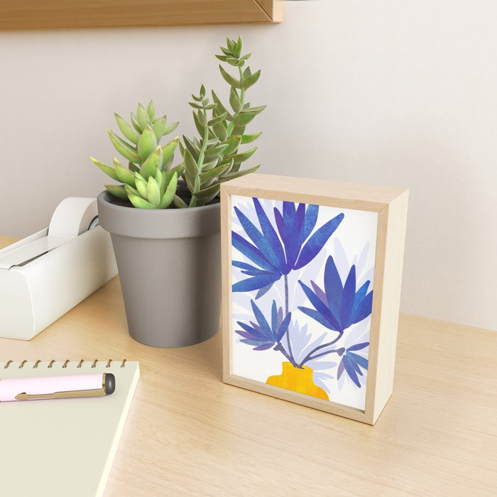 Indigo Blooms Abstract Botanical Mini Art Print Gallery Image 2