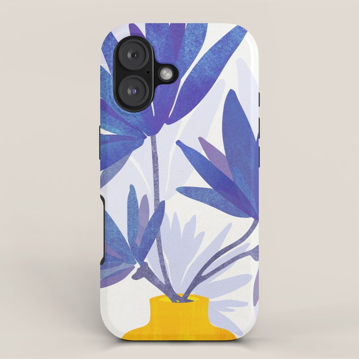 Indigo Blooms Abstract Botanical iPhone Case Gallery Image 1