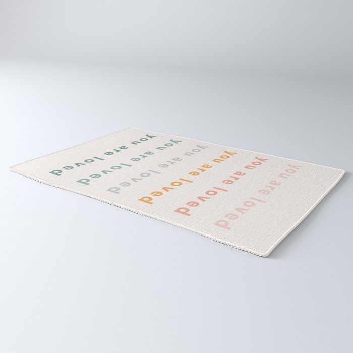 you are loved rainbow  Rug Gallery Image 3