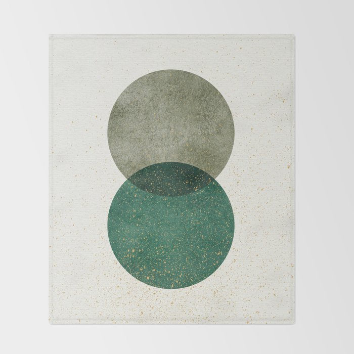 Circle Abstract - Greenery Throw Blanket Gallery Image 2