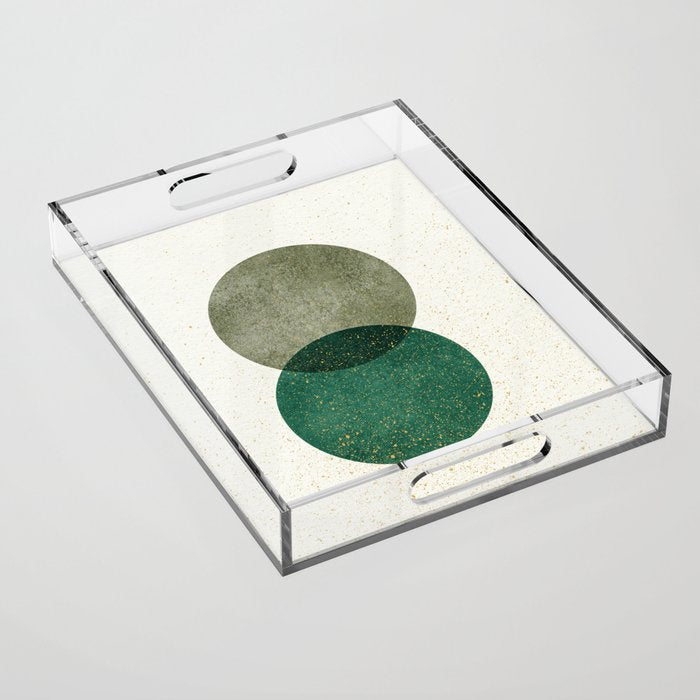 Circle Abstract - Greenery Acrylic Tray Gallery Image 1