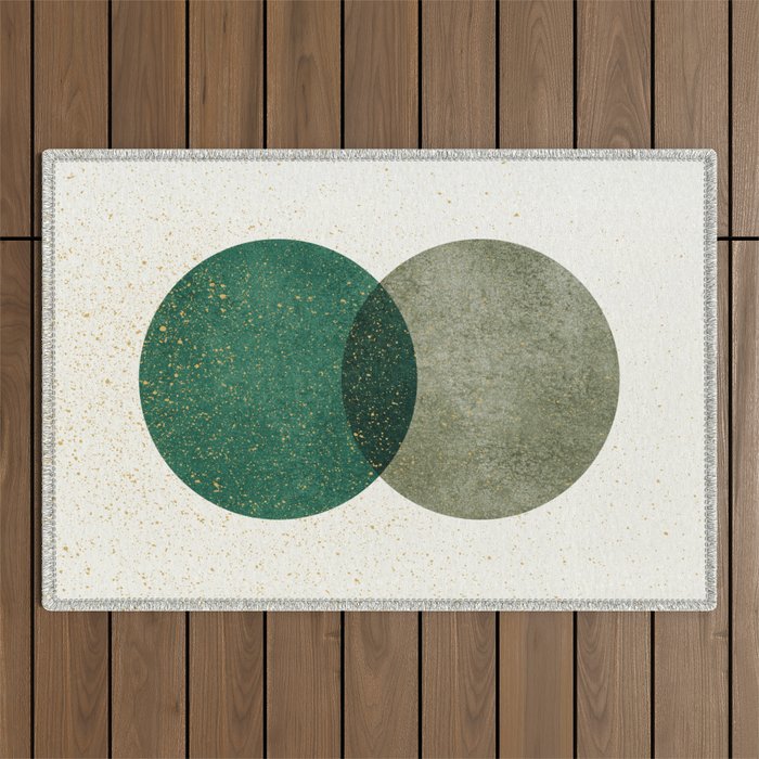 Circle Abstract - Greenery Outdoor Rug Gallery Image 1