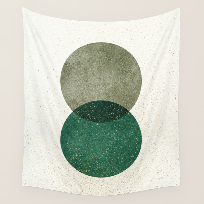 Circle Abstract - Greenery Wall Tapestry Gallery Image 4