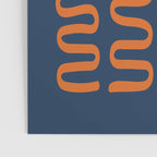 Abstract Shapes 268 in Navy Blue and Orange (Snake Pattern Abstraction) Poster Gallery Image 3