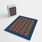 Abstract Shapes 268 in Navy Blue and Orange (Snake Pattern Abstraction) Jigsaw Puzzle Gallery Image 2