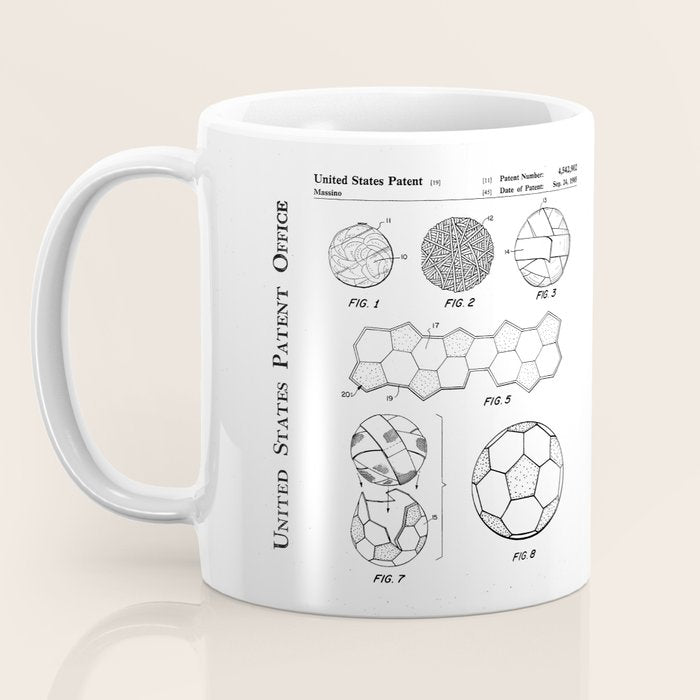 Soccer Ball Patent - Football Art - Black Chalkboard Coffee Mug Gallery Image 3